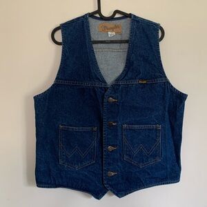 Vintage 1980’s Wrangler Denim Vest | Men’s Vest | Size Large